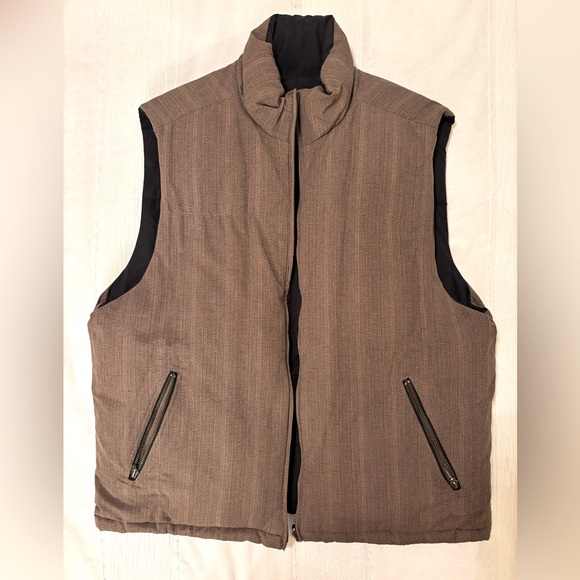 Eddie Bauer Other - EDDIE BAUER Men's Black & Tan reversible Goose Down Puffer Vest XL